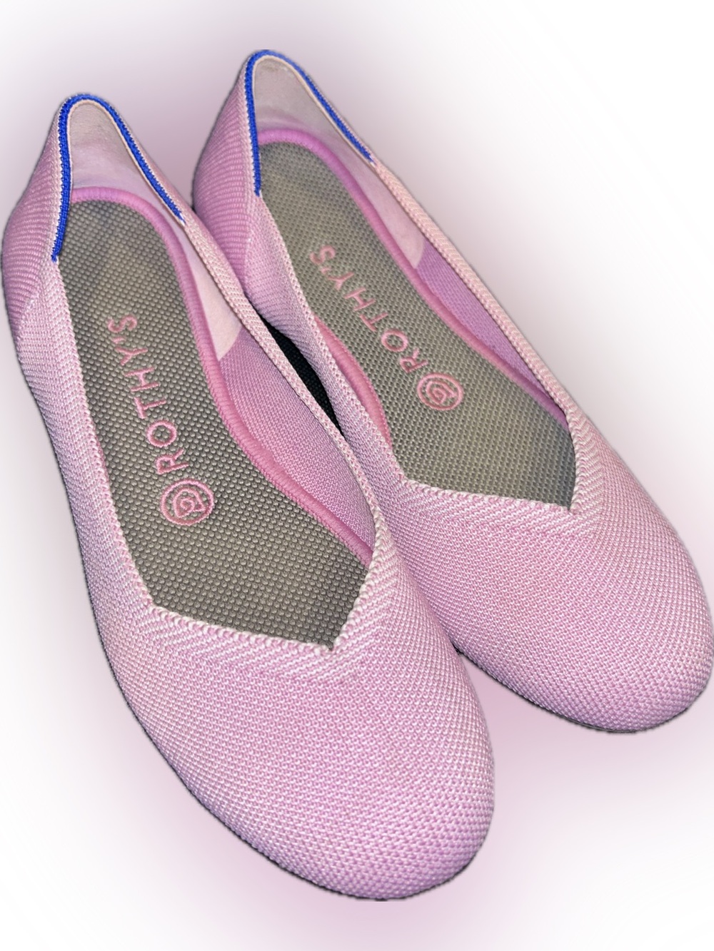 Rothy's Begonia Baby Pink Knit Comfy Round Toe Ballet Flats 7.5 Preppy Dainty